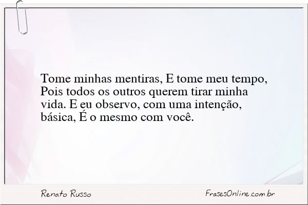 Frase de Renato Russo