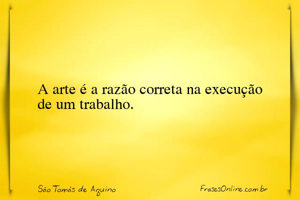 Frase de São Tomás de Aquino