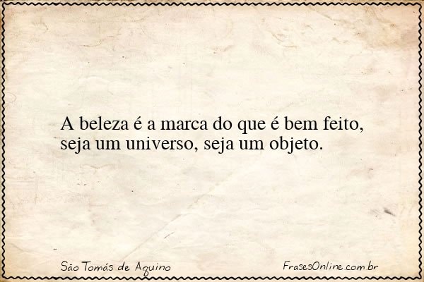 Frase de São Tomás de Aquino