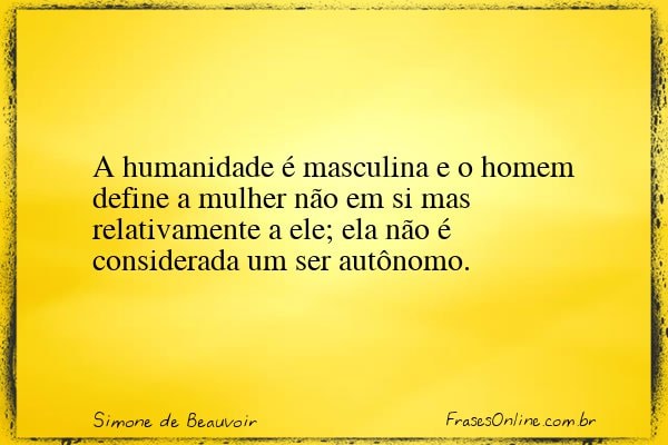 Frase de Simone de Beauvoir
