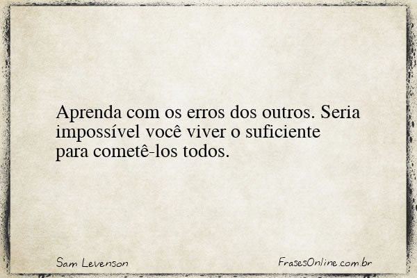 Frase de Sam Levenson