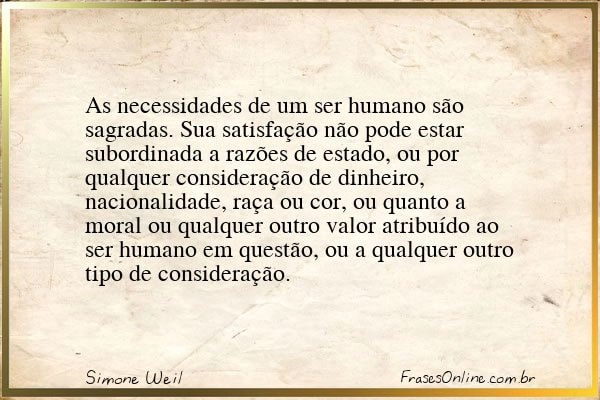 Frase de Simone Weil
