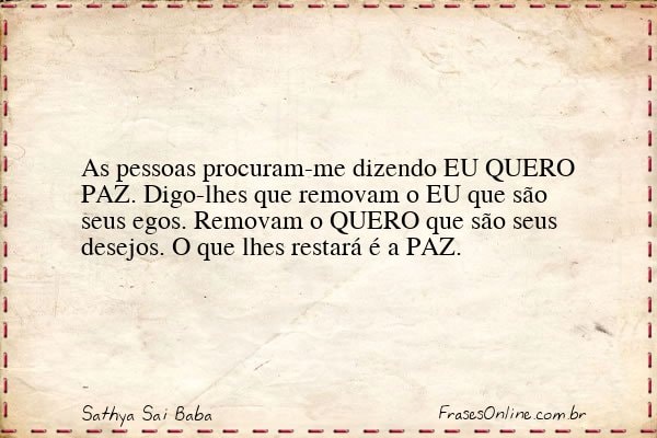 Frase de Sathya Sai Baba