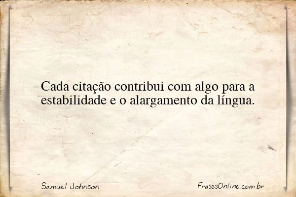 Frase de Samuel Johnson