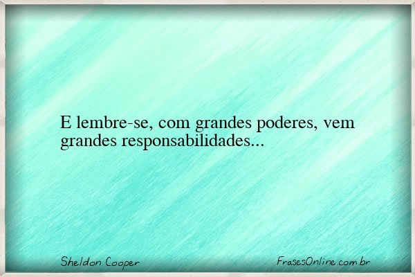 Frase de Sheldon Cooper