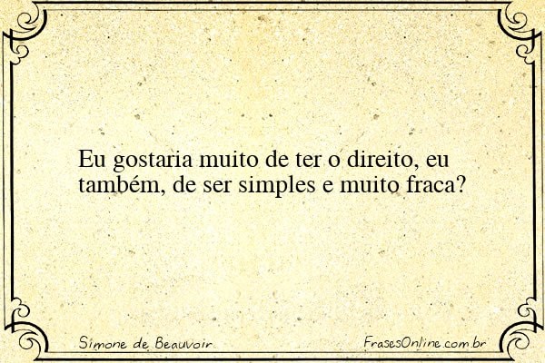 Frase de Simone de Beauvoir
