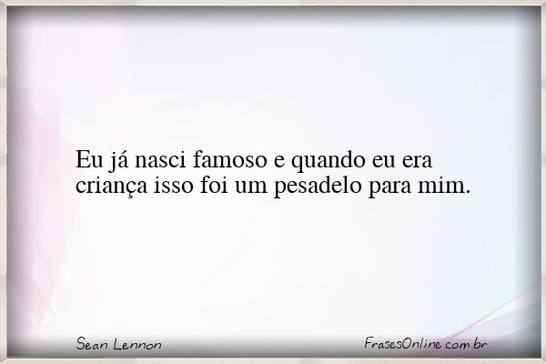 Frase de Sean Lennon
