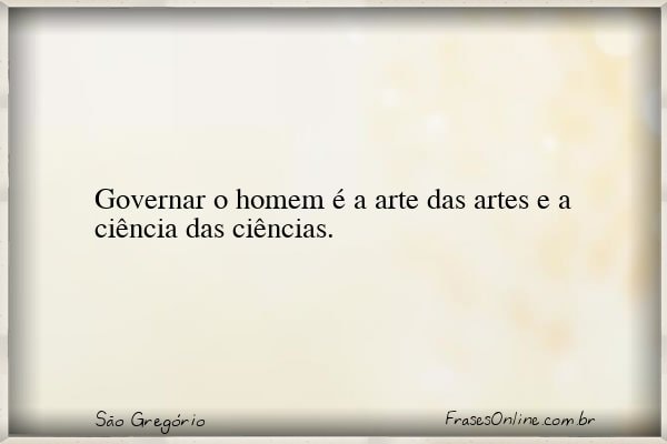 Frase de São Gregório