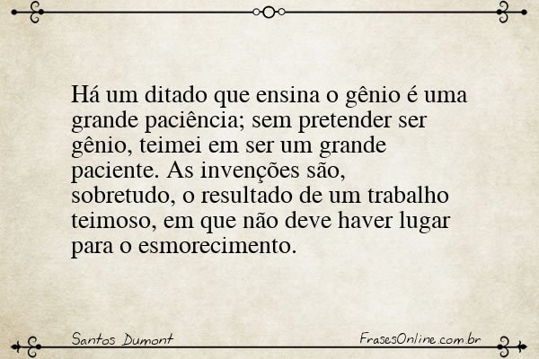 Frase de Santos Dumont