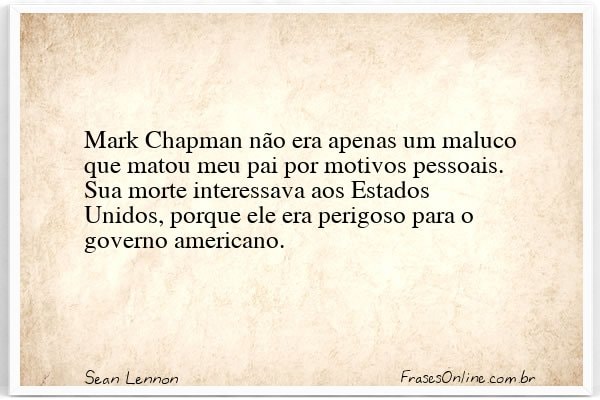 Frase de Sean Lennon