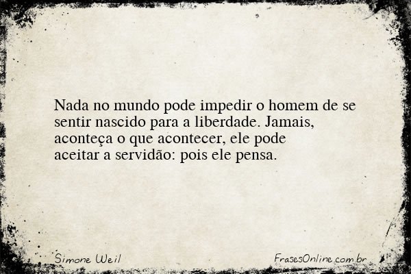 Frase de Simone Weil