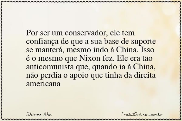 Frase de Shinzo Abe