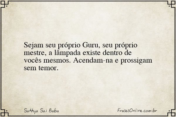 Frase de Sathya Sai Baba