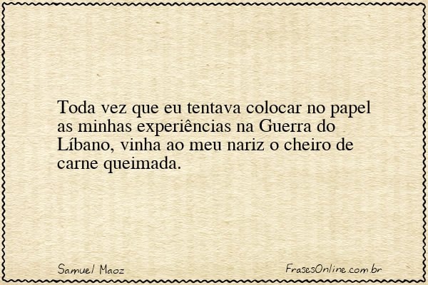 Frase de Samuel Maoz