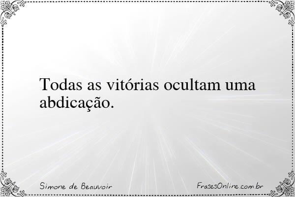 Frase de Simone de Beauvoir