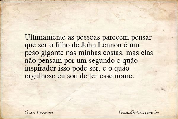 Frase de Sean Lennon