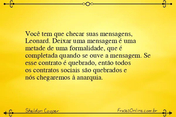 Frase de Sheldon Cooper