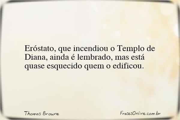 Frase de Thomas Browne