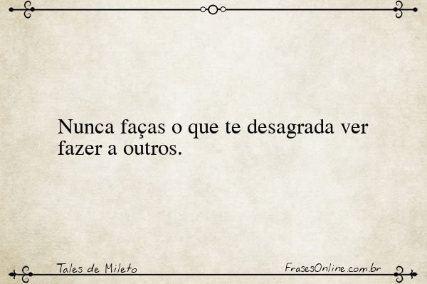 Frase de Tales de Mileto