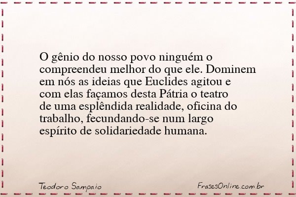 Frase de Teodoro Sampaio