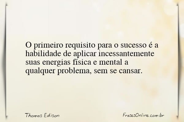 Frase de Thomas Edison