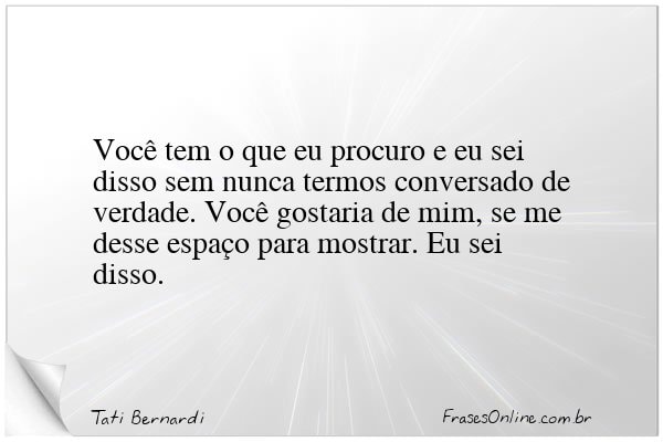 Frase de Tati Bernardi