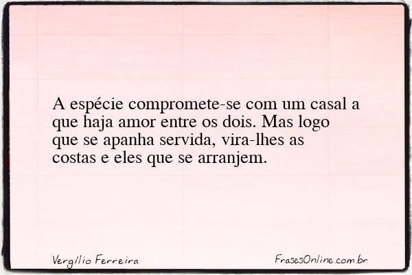 Frase de Vergílio Ferreira