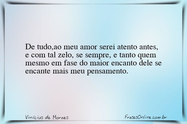 Frase de Vinícius de Moraes