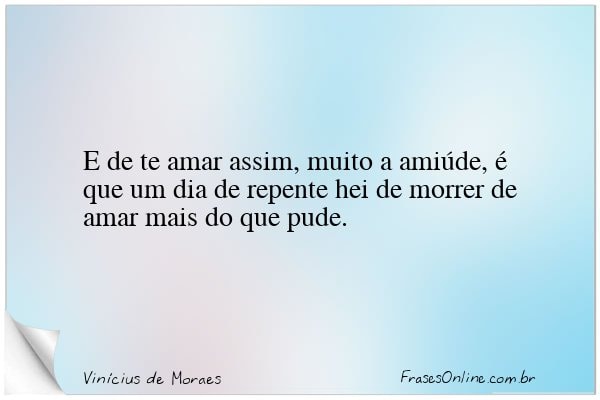 Frase de Vinícius de Moraes