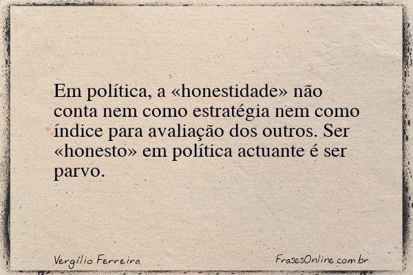 Frase de Vergílio Ferreira