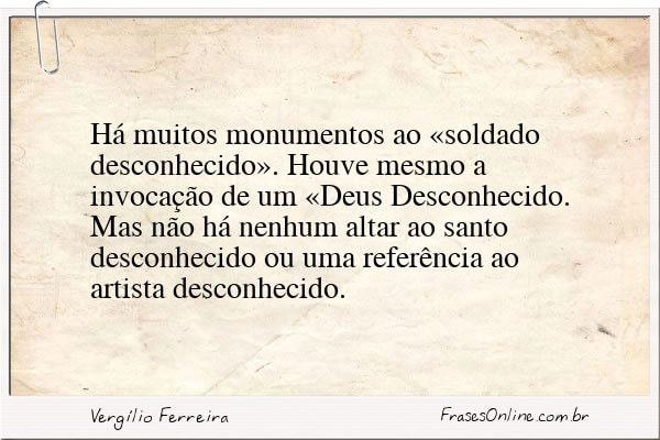 Frase de Vergílio Ferreira