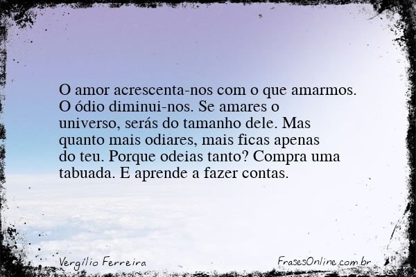 Frase de Vergílio Ferreira