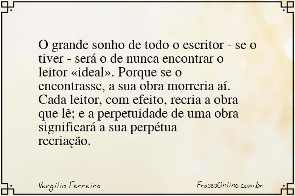 Frase de Vergílio Ferreira