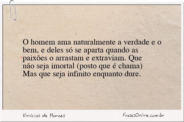 Frase de Vinícius de Moraes