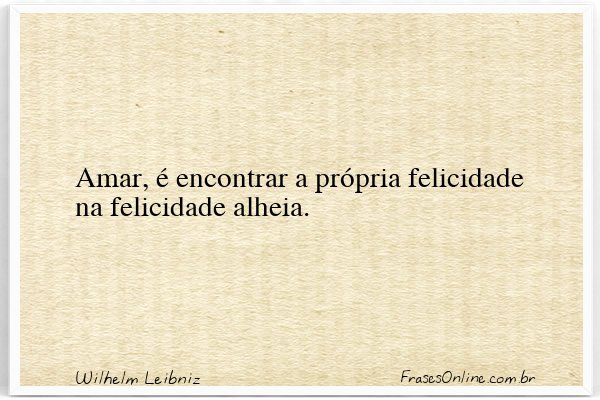 Frase de Wilhelm Leibniz