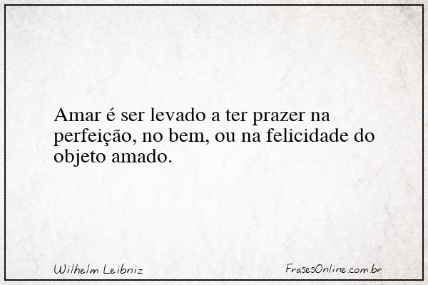Frase de Wilhelm Leibniz