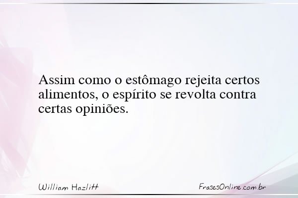 Frase de William Hazlitt