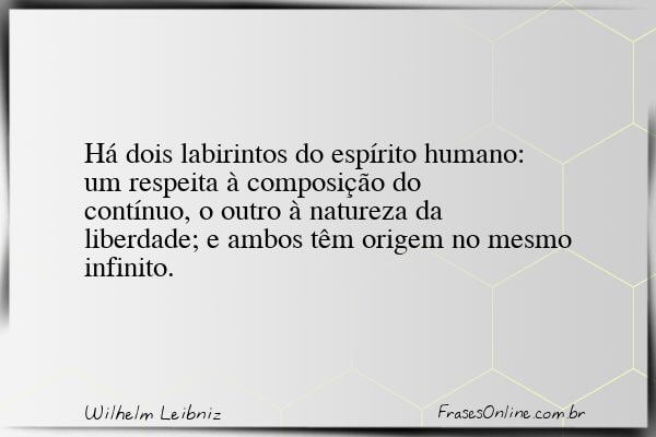 Frase de Wilhelm Leibniz
