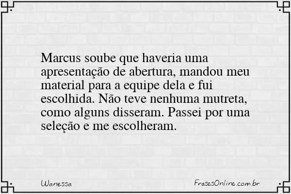 Frase de Wanessa