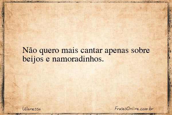 Frase de Wanessa