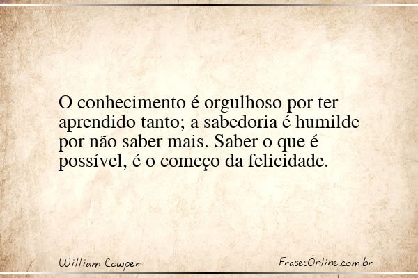Frase de William Cowper