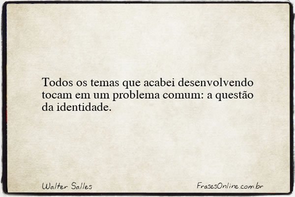 Frase de Walter Salles