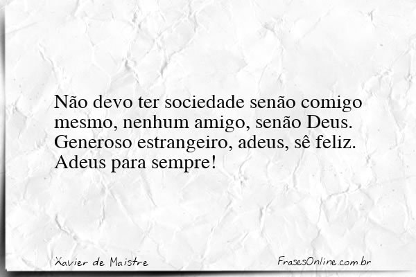 Frase de Xavier de Maistre