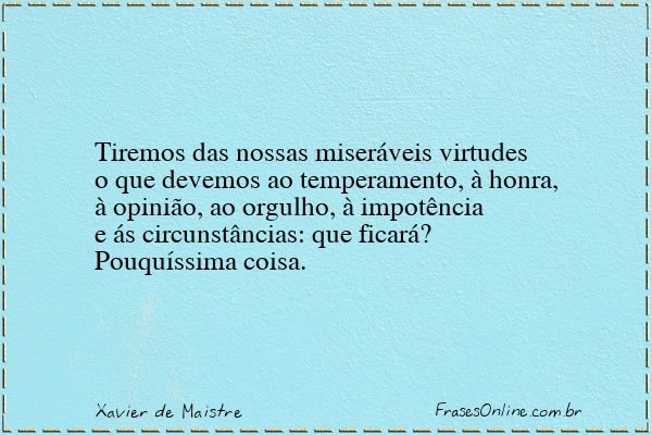 Frase de Xavier de Maistre