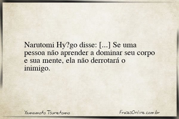 Frase de Yamamoto Tsunetomo