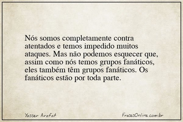 Frase de Yasser Arafat