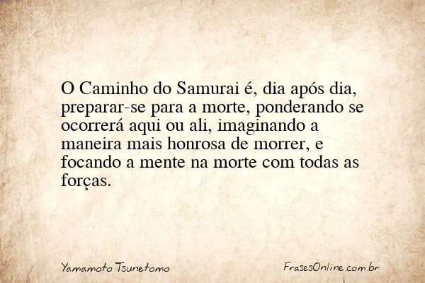 Frase de Yamamoto Tsunetomo