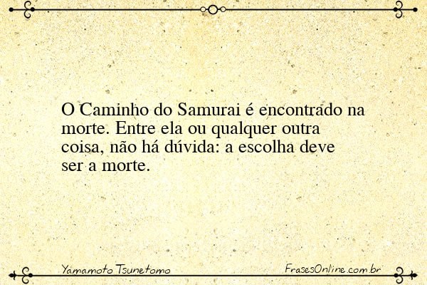 Frase de Yamamoto Tsunetomo