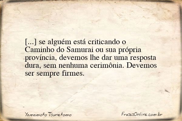 Frase de Yamamoto Tsunetomo