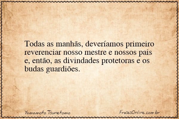 Frase de Yamamoto Tsunetomo